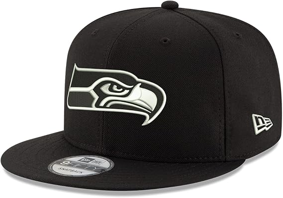 New Era NFL 9FIFTY Black White Adjustable Snapback Hat Cap One Size Fits All