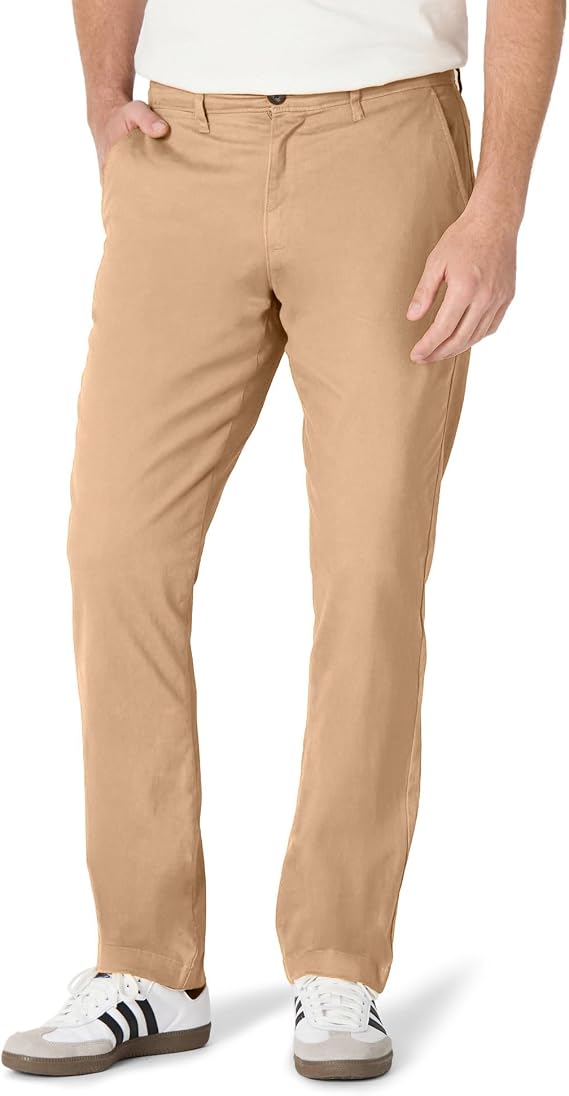 Amazon Essentials Men's Athletic-Fit Washed Comfort Stretch Chino Trousers