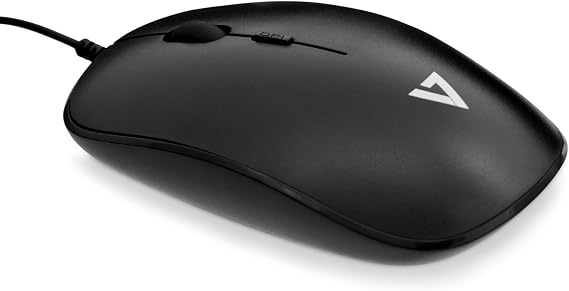V7 USB 4-Button Black Wired Optical Mouse with adjustable dpi - MU200