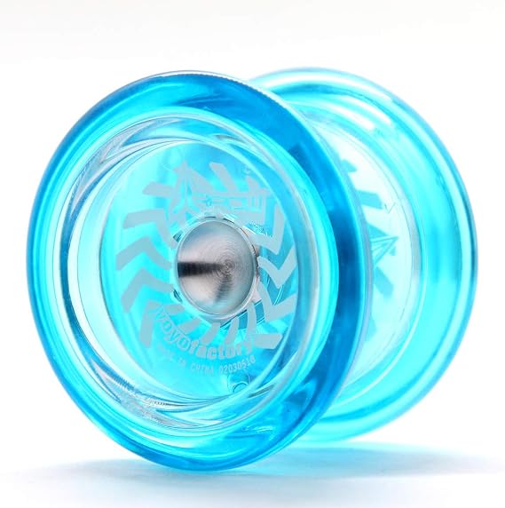 YoyoFactory Arrow Yo-Yo – Beginner to Pro Trick Yoyo, 2 Bearings – Blue | Swap the bearing for fingerspin combos. Butterfly shape, long spins, easy catches. Kids and adults.