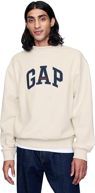 GAP Men's Logo Mockneck Crew Sweatshirt