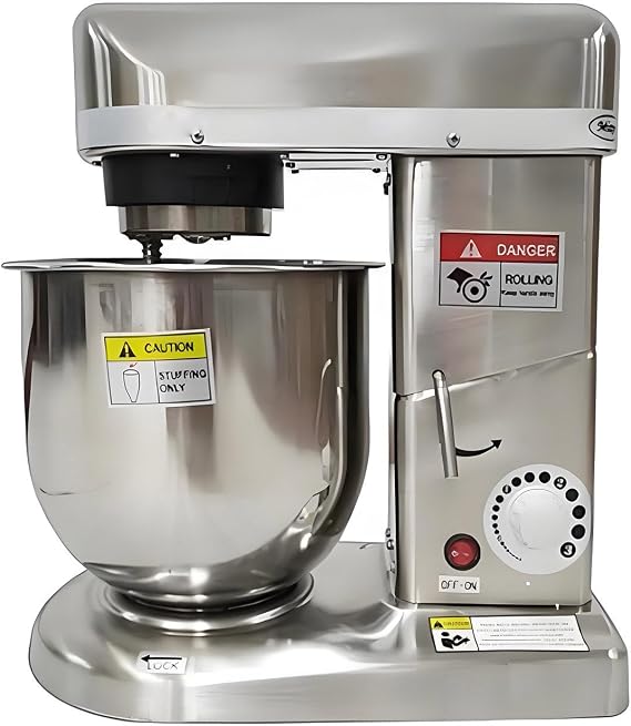 Dough Mixer with Dough Hook - Tilt Head Spiral Stand Mixer for Pizza, Bakery, Bread, and Cake - Multifunctional 5L Capacity