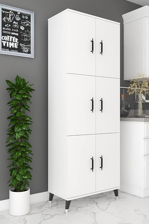 Çok Amaçlı Kiler, Banyo, Ayakkabılık, Balkon Dolap (Parlak Beyaz)