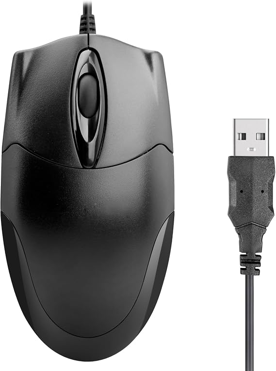 ONE-UP (2Pack) Wired Office Mouse, USB Interface, Ergonomic Design, 3-Button Optical Mouse,1000DPI, Compatible with Windows/Mac Laptops and Desktops, Suitable for Office and Home Use - Black