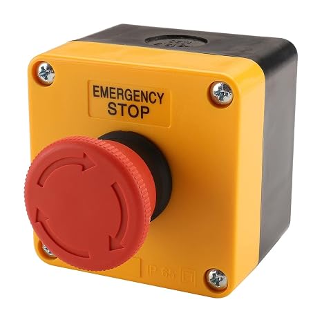 BAOMAIN 10-Pack Red Sign E-Stop Button, 1NO1NC 660V 10A Waterproof Station