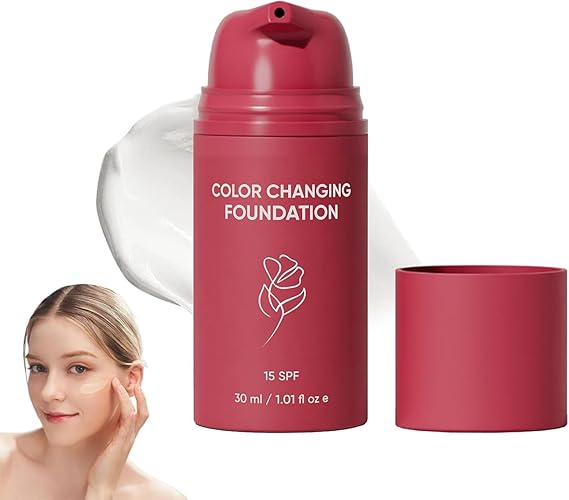 SMOQCH Color Changing Foundation Korean for Women, Skin Tone Adapting Liquid Foundation for All Skin Types, Self Adjusting Natural Finish, Blurs Imperfe