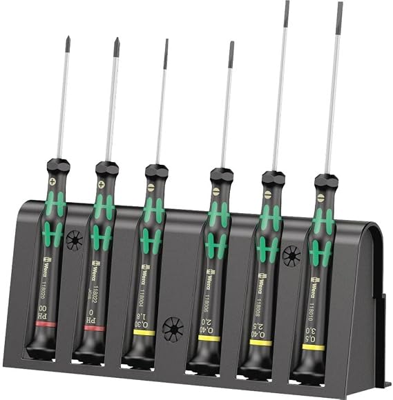 Wera Elektronikçi Tornavida Seti 2035/6 A + Raf, 6 Parça, 05118150001