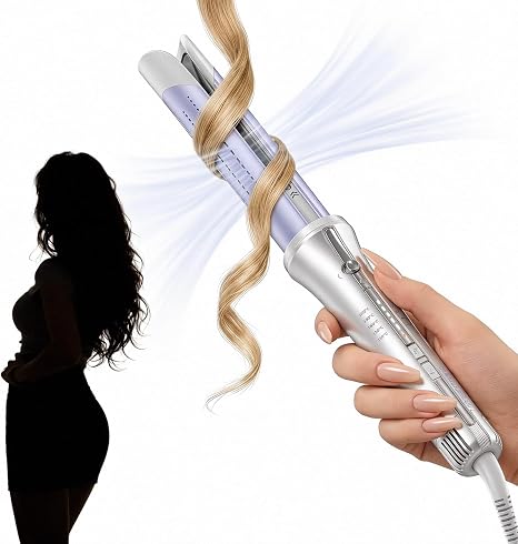 SHEGLAM 32 mm One Touch Automatic Curling Iron with Cold Air Long-Lasting Curls for Bounce Wavy Styles Low Risk of Burning Quick Heating for Medium to Long Hair (32 mm)