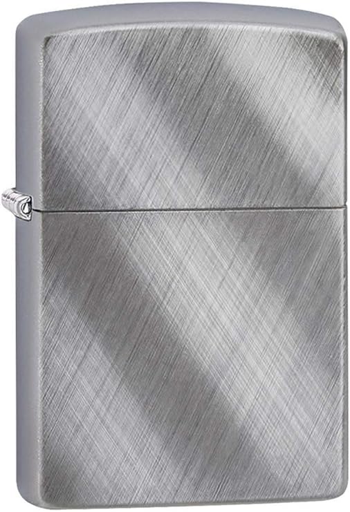 Zippo Diagonal Weave Brushed Chrome Pocket Lighter