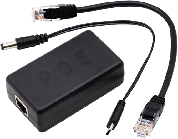 USB-C Gigabit PoE Splitter, PoE to USB Type-C 5V/4A Max Power + 10/100/1000Mbps Ethernet Data Adapter for Raspberry Pi 4 and More, 802.3af/at Compliant | (AP-POE-USBC)