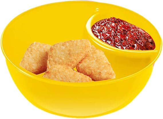 Snack and Dip Bowls - Dip Snack Bowl, Anti-Soggy Cereal Bowl, Snack and Dip Bowls | Stackable Plate with Dipping Section, Cracker Bowls Divided Platters, Bread Dipping Bowls