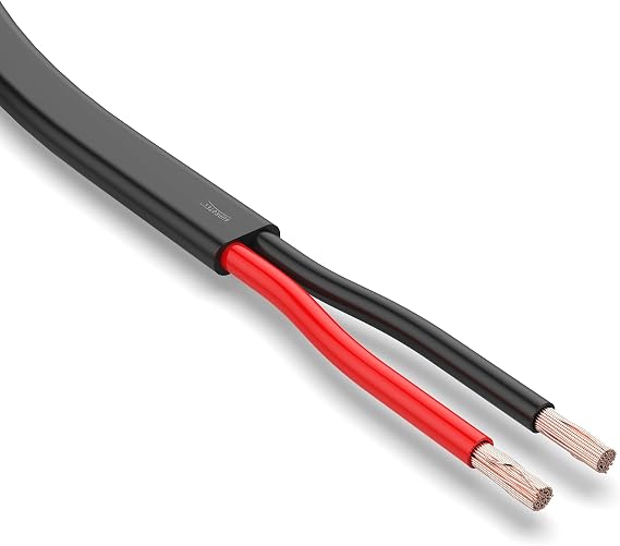 AUPROTEC KFZ Kabel 2x10 mm² 20m flach FLRYY I Flachkabel Fahrzeugkabel/Fahrzeugleitung Verschiedene Anwendungen I 2 poliges Kabel für Anhänger geeignet