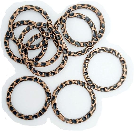 FS Brand Hammered Linking Ring-10Pcs. (Antiqued Copper)