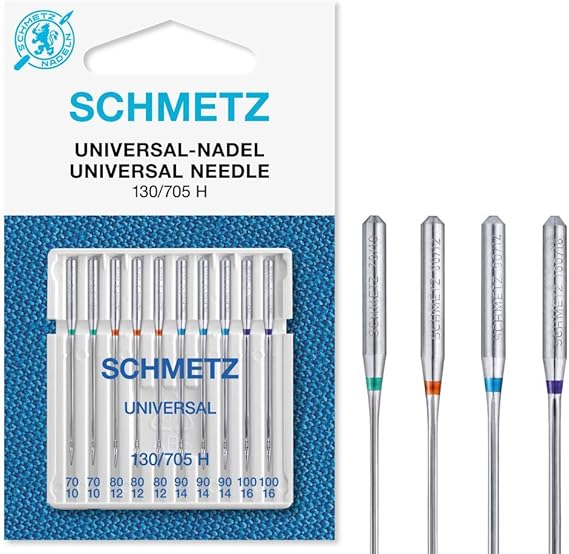 SCHMETZ | 10 Sewing Machine Needles | Universal | 130/705 H | Size 70/10-100/16