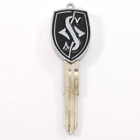 S Key Blank - Black Enamel with Chrome Details - Fits Silvia S13