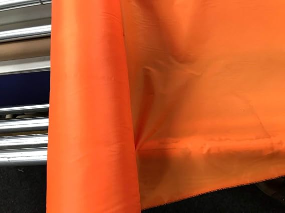 EU Fabrics 2 oz Waterproof Fabric - 150cm, 100% Polyester, PU Coated - Ideal for Pet Bed Covers, Bags, Tent - Water Resistant, Light Weight, Breathable, Flexible Fabric Material per Metre (Orange)