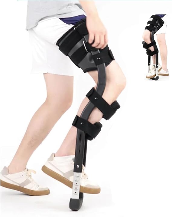 Hands Free Crutch Adjustable Crutches for Walking Walking Aids Painless Knee Crutch Leg and Knee Mobility Support for Disabilities Elderly Injuries Ankle Fractures
