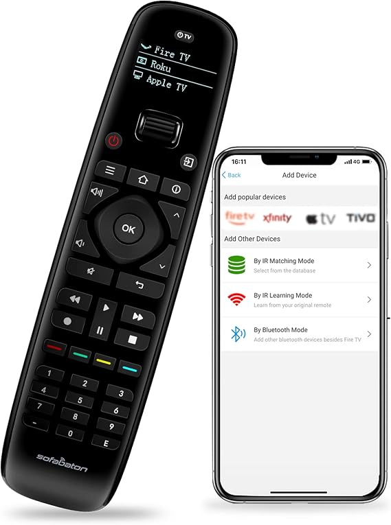 SofaBaton U2 Universal Remote Control with APP, Long Range Infrared, All in One Remote Control, Compatible with Smart TVs/DVD/STB/Projector/Streaming Players/Blu-ray