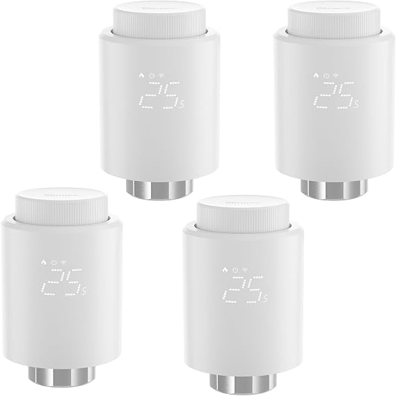 SONOFF Zigbee Thermostatic Radiator Valve,Add-On Smart Radiator Valve for Smart Home Control, Easy Installation, Save Heating Costs,Works with Alexa, Google Home, TRVZB, 4 Pack