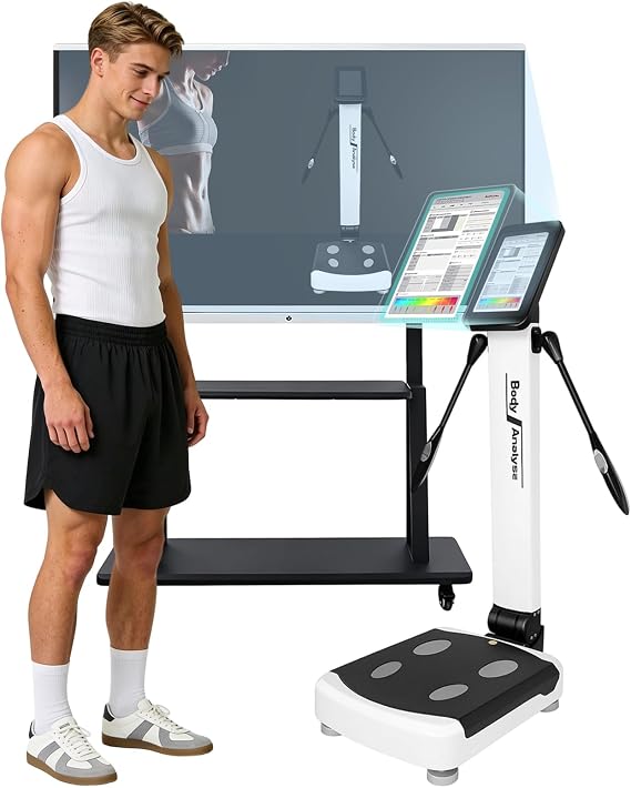 Body Fat Analyzer, 32 Body Composition Metrics, 10.1-inch HD Touch Screen Body Composition Scale, Dual Hand & Foot Electrode Body Fat Measurement Device, Inch/Pound US Units for Home Gym Beauty Salon
