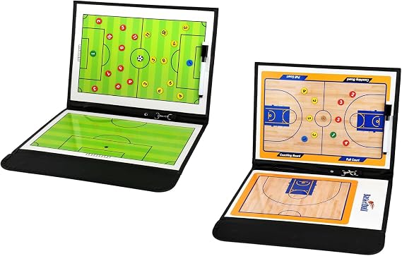 Magnetic Soccer Coaching Board Tactical Clipboard Kit and Basketball Coaching Board with Dry Erase Surface, Portable Strategy Coach Board