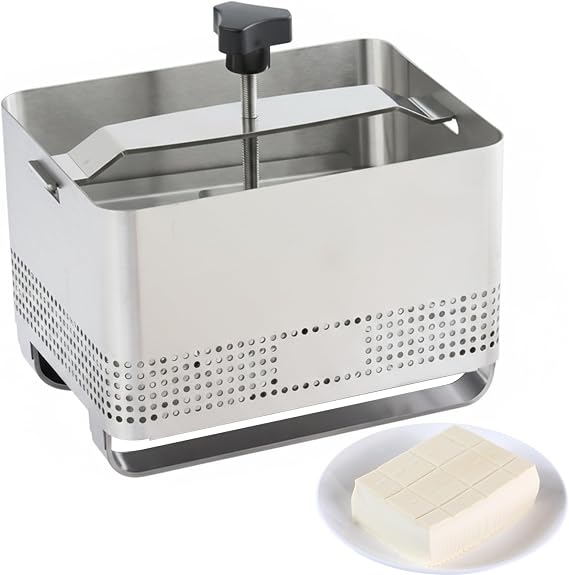 Tofu Press - 304 Stainless Steel Tofu Mold for Homemade Firm Paneer Press, Cheese and Yogurt Strainer, L