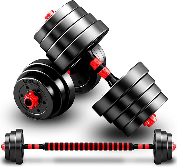 Adjustable Dumbbells Weights Set pair Home Gym Fitness for Men/Women Barbell Set 2-in-1 with connector Strength Training Fitness 10KG(5KG*2)