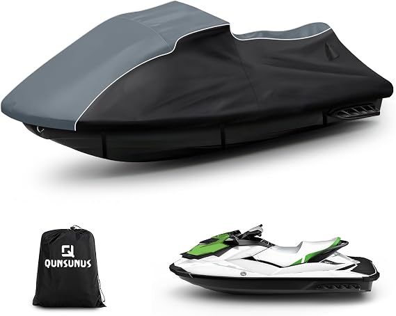 QUNSUNUS Jet Ski Cover for SeaDoo GTS, GTI, GTISE, GTI Limited 2011-2019, Waterproof SeaDoo GTS Cover with Cotton Lining, All Weather Cover with Straps and Zipper
