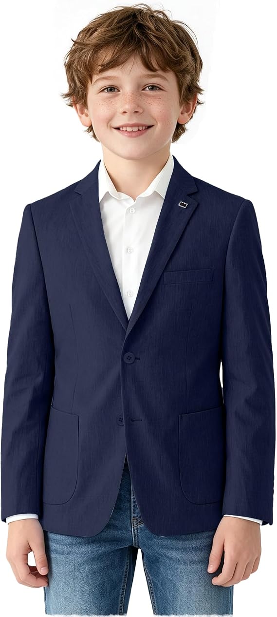 Boys Blazer Slim Fit Sport Coat Kids Formal Dress Suit Jacket