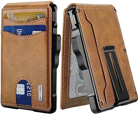 Wallet for Men, Minimalist Slim Leather Wallet, RFIDBlocking Card Holder