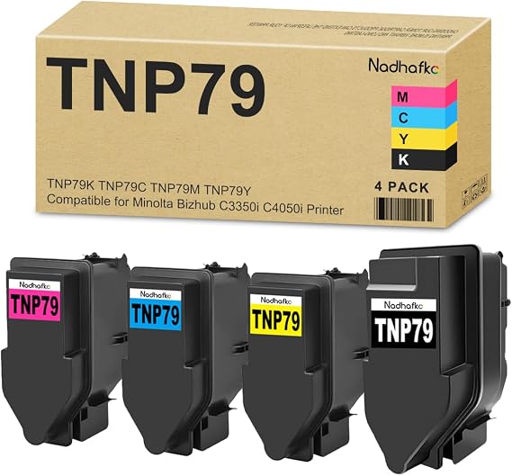 TNP79K TNP79C TNP79M TNP79Y Replacement for Konica Minolta TNP79 Toner | High Yield Compatible for Konica Minolta Bizhub C3350i C4050i Printer (4-Pack)