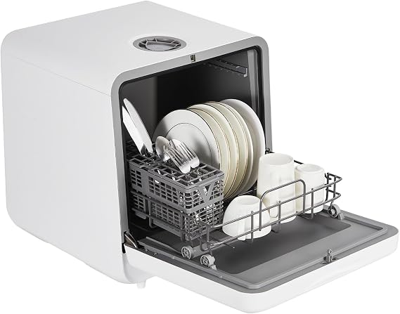 Countertop Dishwasher Portable Dishwasher Compact Dishwasher with Faucet & Manual Water Tank(5L) Modes Water Inlet, Compact with More Space Inside,6 Programs Ideal for RV & Apartments