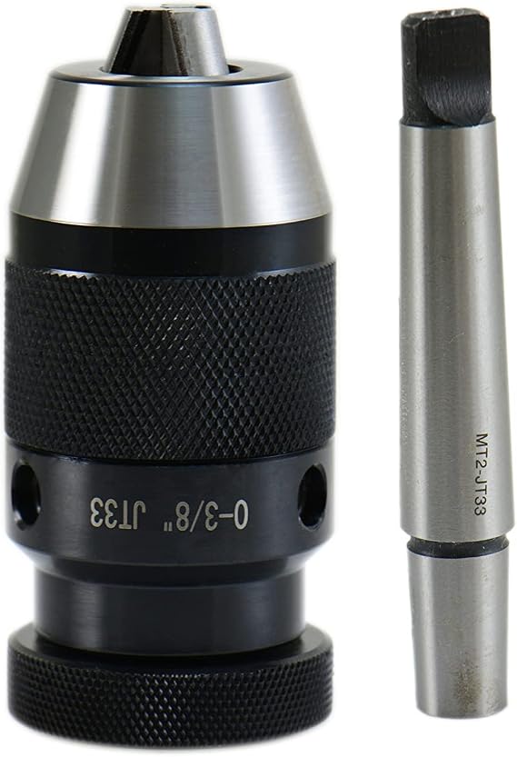 Shars 1/32-3/8" JT33 Heavy Duty Keyless Drill Chuck & MT2 JT33 Drill Chuck Arbor 202-5012+1323 [