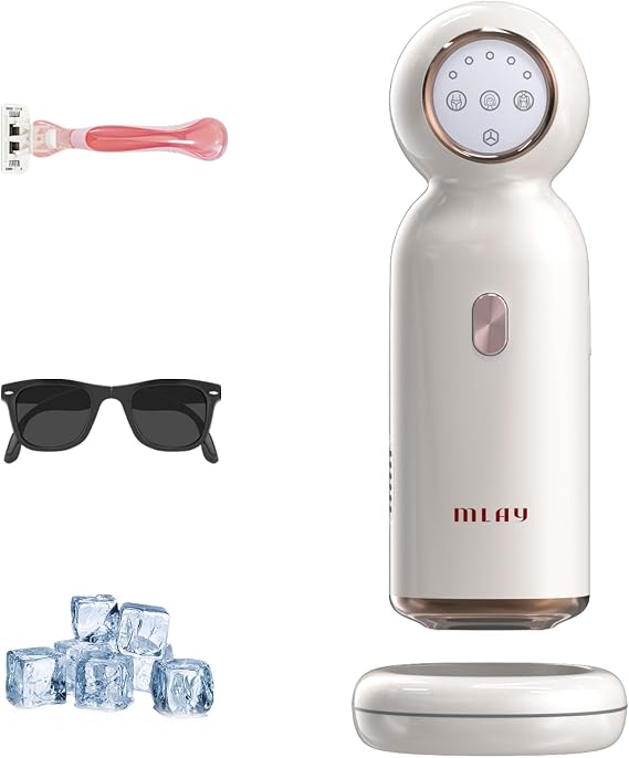 MLAY IPL Laser Hair Removal Device, Sapphire Painless Laser Hair Removal, 1,000,000+ Flashes, 5 Energy Levels & 3 Modes(Face/Body/Bikini), Lightweight, Auto-Flash IPL Hair Remover for Women