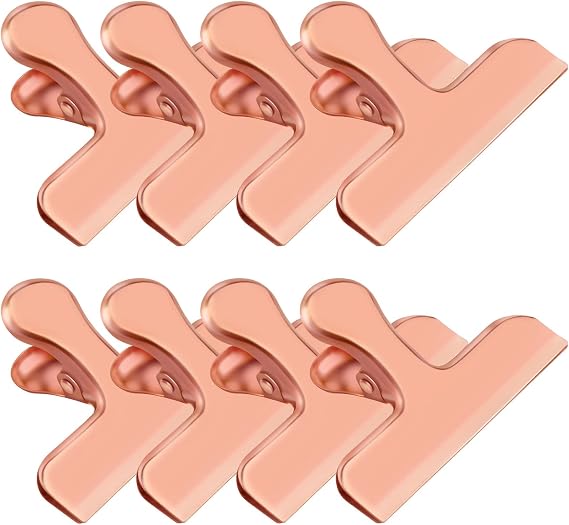 FINDMAG 8 Pack Chip Clips, Rose Gold Chip Bag Clips to Seal Coffee Bags