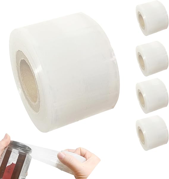 Mini Shrink wrap roll - 1.57in*2500ft Stretch wrap for Packing unheated Heavy Duty Stretch Film Packing Supplies for Jars Bottles cans tin Lip Gloss