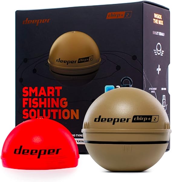 Deeper Chirp+2 Ejectable GPS Fish Finder - Boat, Ice, Shore Fishing - Echo Sounder with User-friendly Free App