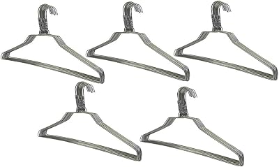 THE UM24 50 Pack Steel Metal Wire Hangers Adult Coat Clothes Hangers - 13 Gage Thickness Silver Color Galvanized Metal Wire Hanger
