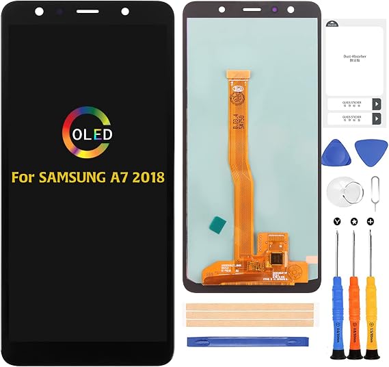 A-MIND for Samsung Galaxy A7 2018OLED A750 SM-A750G/DS 6.0inch LCD Display Screen Replacement Touch Screen Digitizer Full Assembly Repair Kits,with Free Screen Protector+Tools (OLED)