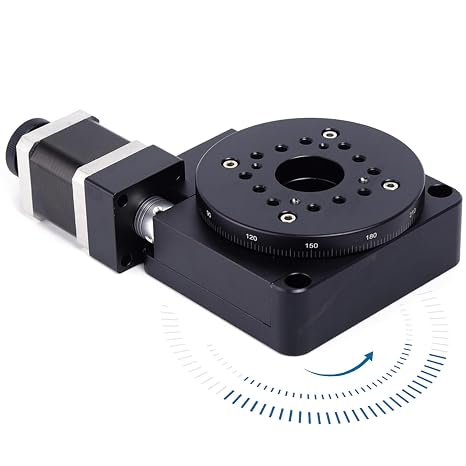 Rotating Platform TBVECHI HT03RA100 Precision Electric Rotating Machine Optical Rotating Platform Motorized Rotation Stage 100mm Bearing Scale (HT03RA100)