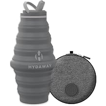HYDAWAY Hydration Travel Pack - 25oz Collapsible Water Bottle with Flip-Top Lid and Protective Travel Case - BPA-Free, Leak-Resistant, Reusable Bottle for Traveling, Hiking, and Daily Use