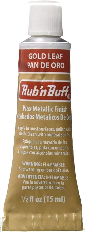 JewelrySupply Rub 'n Buff Metallic Gold Leaf Paste, 0.5 Fl Oz, BF6361, Ideal for Restoring Antiques, Stenciling, Frame Finishing, Home Decor, Craft Projects