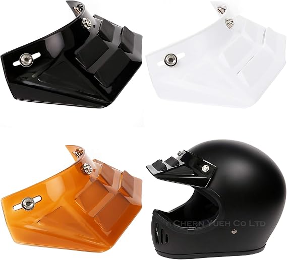 Vintage 3-Snap Helmet Sunshield Vented Visor Peak