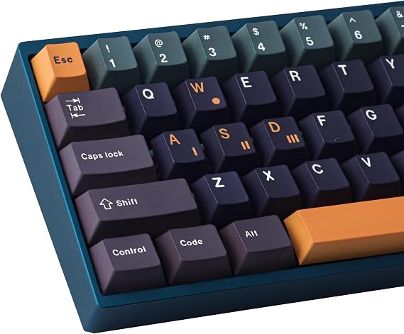 Keycaps PBT Keycap 134 Keys Dye-Sublimation Custom Keycaps Set with 7U Spacebar Cherry Profile for English (US) Layout Cherry MX Swithes Mechanical Keyboards