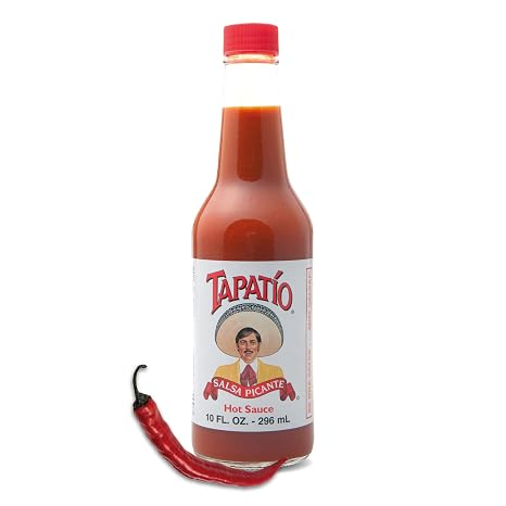 Tapatio Salsa Picante Hot Sauce - 296 ml - Fruity Hot Sauce from the USA - with Red Chili Pods and Garlic - Hot Seasoning for Pizza Pasta or Dips