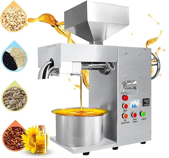 Commercial Oil Press Machine, 3000W Industrial Oil Press | 220V Commercial Auto Nut Oil Press Machine for Small Oil Mills, Commercial Kitchens, 20-30Kg/H