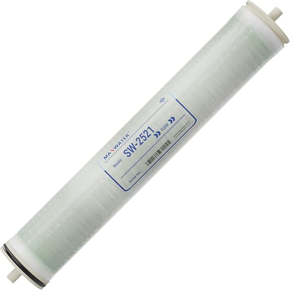 Max Water 25" x 21" SW-2521 RO Membrane Element- Sea Water RO 350 GPD for Desalination, Commercial, Agricultural, Municipal water Treatment, 99.6% Rejection Rate compatible with SW30-2521 M-S2521A
