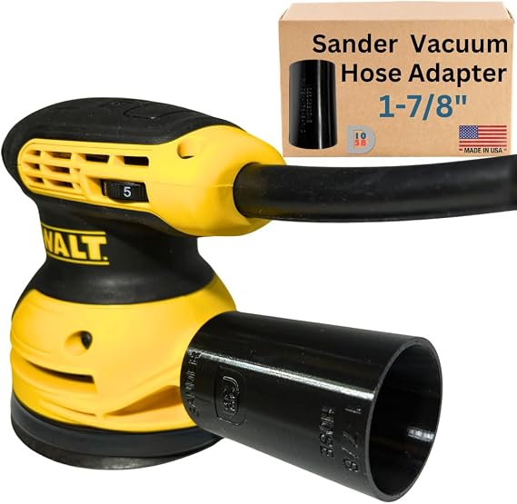 Sander Vacuum Adapter for DeWalt or Craftsman Sanders - Shop Vac Attachment for Dust Collection (1-7/8") by 1058Designs
