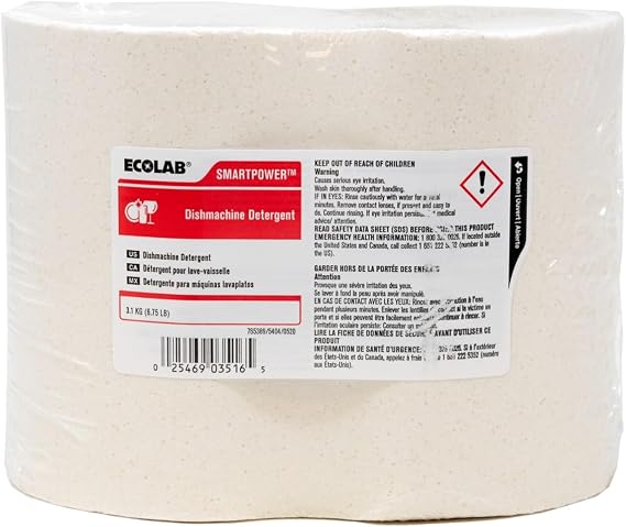 EcoLab SMARTPOWER Dishmachine Detergent, 6101201, 6.5 LB. | 4/Case
