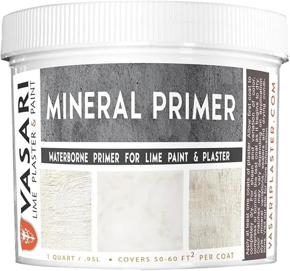 VASARI Lime Plaster & Paint | Mineral Primer| Made from Natural Lime and Powdered Marble | size: 1 Quart